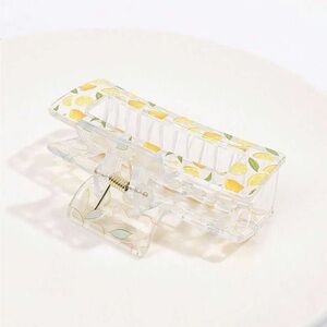 2 Lemon Print Hair Claw Clips